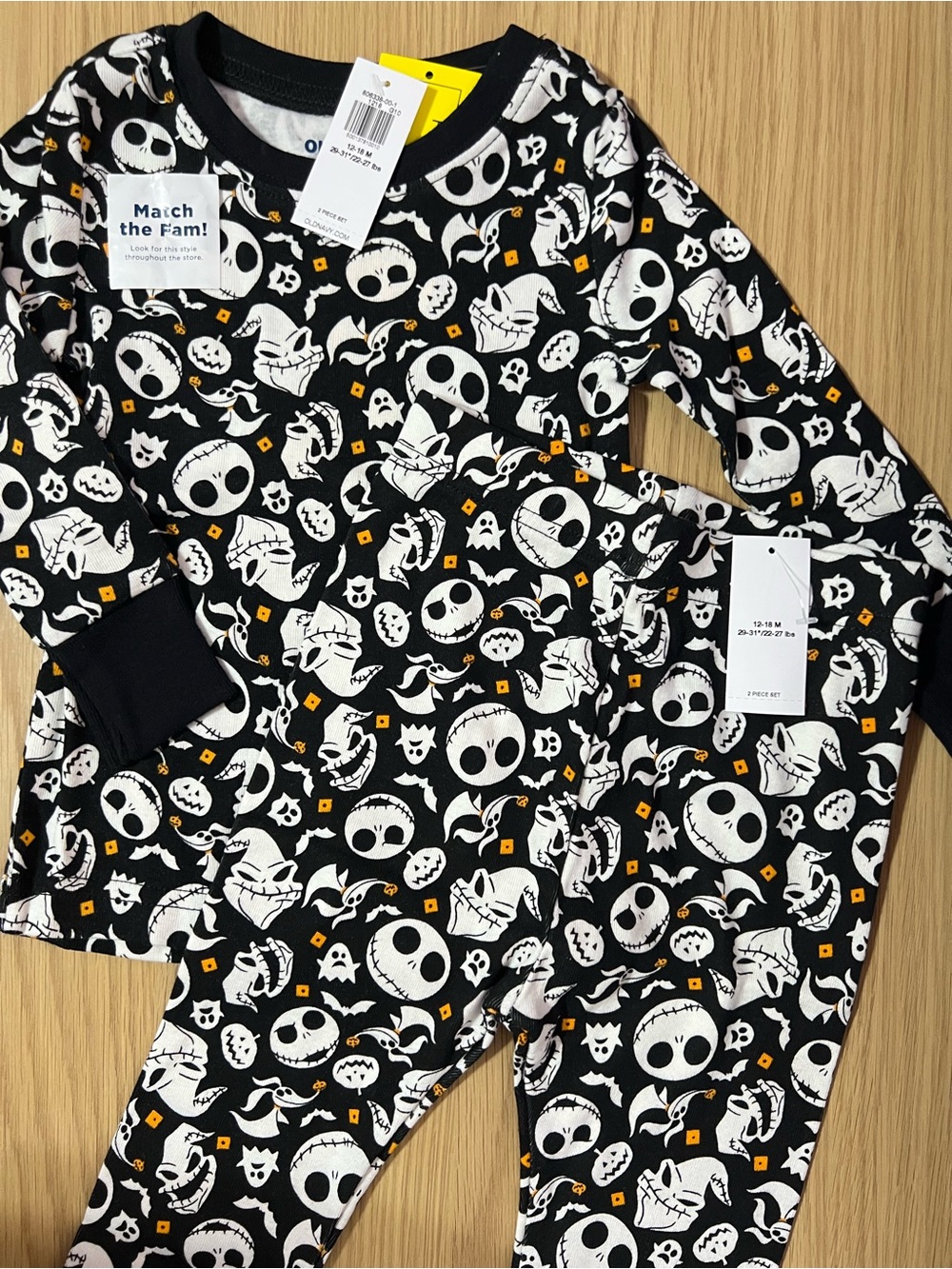 Old Navy x Disney Black Nightmare Before Christmas PJ Set